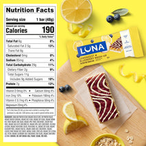 Luna Bar Mash-Ups LemonZest Blueberry Flavor 15 Pack Gluten Free Snack Bars