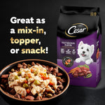 cesar simply crafted wet dog food toppers for dry food, chicken, carrots, potatoes & peas and chicken, sweet potato, apple, barley & spinach variety pack, 8 count, pack of 2