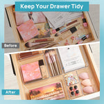 Clear Plastic Drawer Organizers Set for Bathroom Vanity and Kitchen Utensils Storage