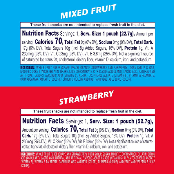 Welch's Fruit Snacks, 60-count snack box, 0.8oz packs, gluten free, vitamin C, A & E