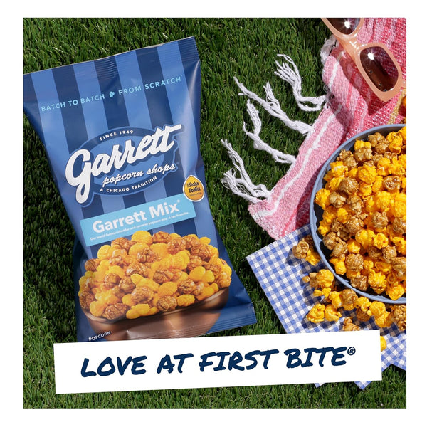 Garrett Popcorn Mix, 4 Ounce Bags, Pack of 6, Classic Chicago Style Cheese and Caramel Popcorn