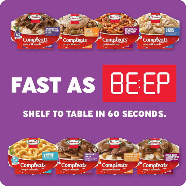 Hormel Compleats Protein Variety Pack (Pack of 5) - Ready-to-Eat Microwave Meals for Lunch or Dinner