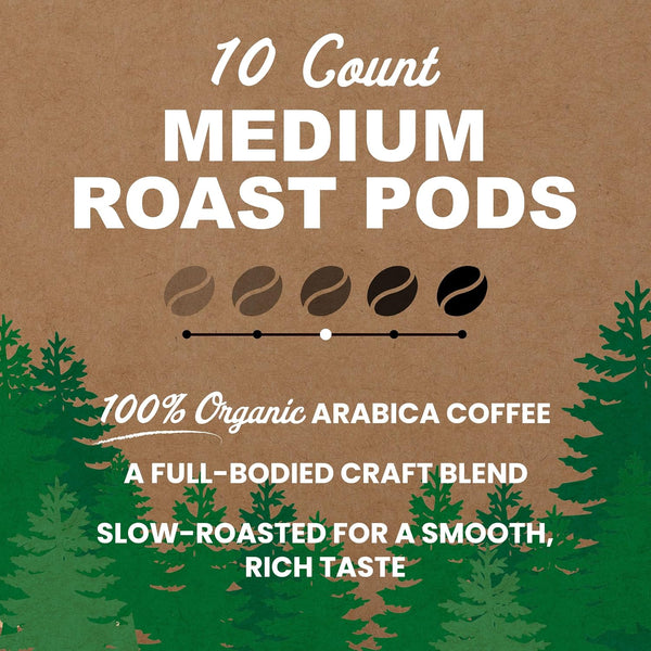 Vermont Coffee Company Organic Medium Roast Single-Serve Compostable Coffee Pods for Keurig