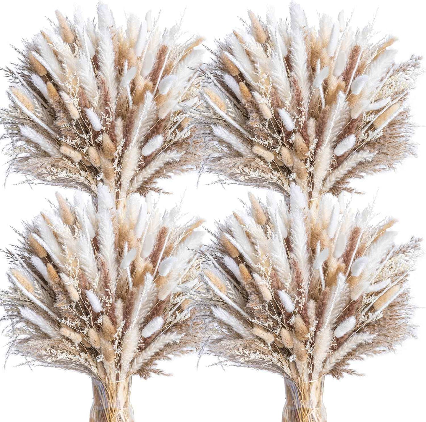 70PCS Natural Dried Pampas Grass Boho Home Decor Bouquet Phragmites Dried Flowers Bouquet for Wedding Floral Arrangements Home Decorations (70PCS)