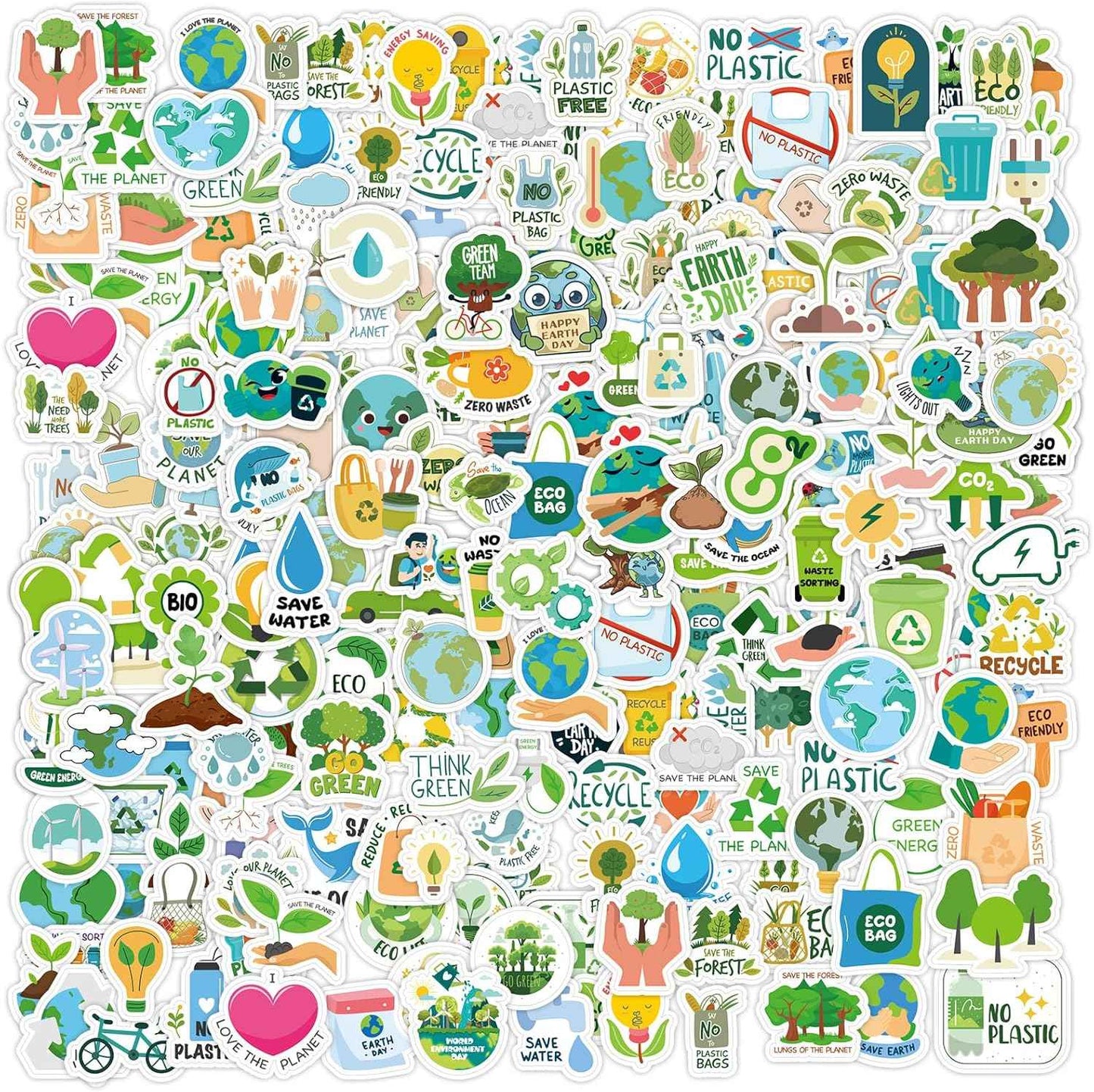 JULBEAR 200PCS Christmas Stickers, Non-Repeating Vinyl Holiday Party Stickers for Water Bottles, Cards, Scrapbooking Crafts Christmas Decorations Party Favors, Christmas Gifts for Kids Teens Adults