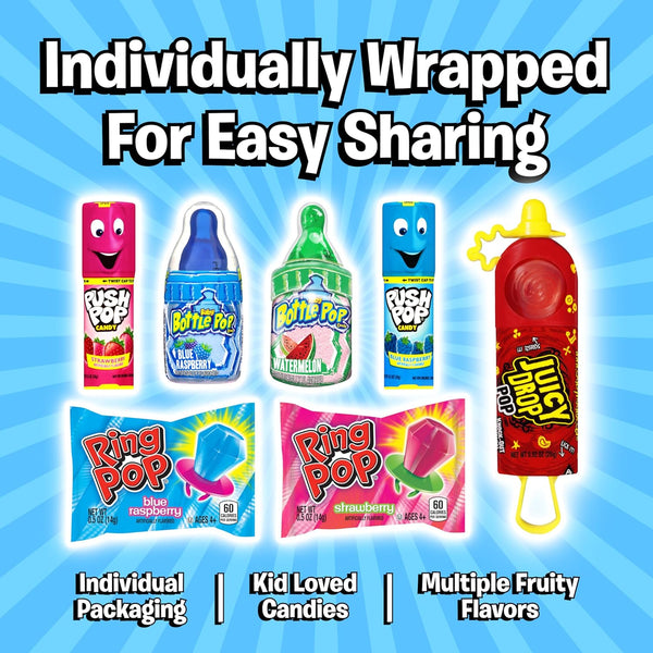 Bulk Assorted Lollipops Variety Pack, 18 Count, Individually Wrapped