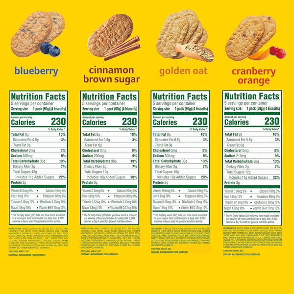 belVita Breakfast Biscuits Variety Pack, 4 Flavors, 30 Total Packs, 6 Boxes