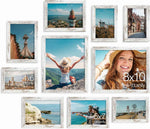 Vittanly 10 Pack Picture Frames Collage Wall Decor, Gallery Wall Frame Set for Wall or Tabletop Display, Engineered Wood and Shatter-resistant Plexiglass, Multi Sizes with 8x10, 5x7, 4x6 Frames, Black
