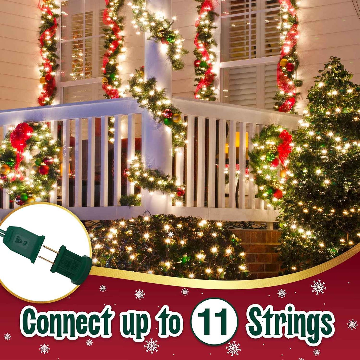 Clear Warm White Christmas Tree Lights, 6.3FT String with 35 Mini Incandescent Bulbs, Green Wire, Twinkle Lighting Modes