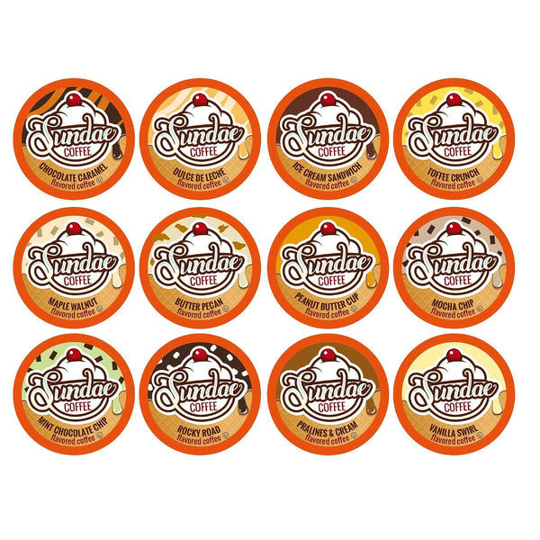 Sundae Ice Cream Flavored Coffee Pods, 48 Count, Compatible with 2.0 Keurig K-Cup Brewer