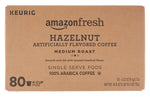 AmazonFresh 80 Ct. K-Cups, Hazelnut Flavored Medium Roast, Compatible with Keurig K-Cup Brewers