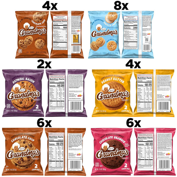 Variety Pack of Grandma's Cookies, 30 Count, Perfect for Snacking