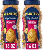 PLANTERS Salted Peanuts - Dry Roasted, Plant-Based Protein, 16oz Jar