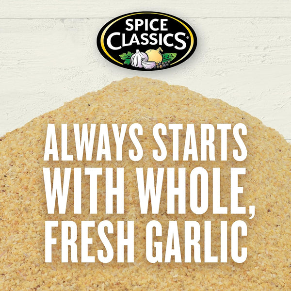 Spice Classics Granulated Garlic 25 oz - 1 Container of Kosher Garlic Powder Seasoning with Robust Flavor