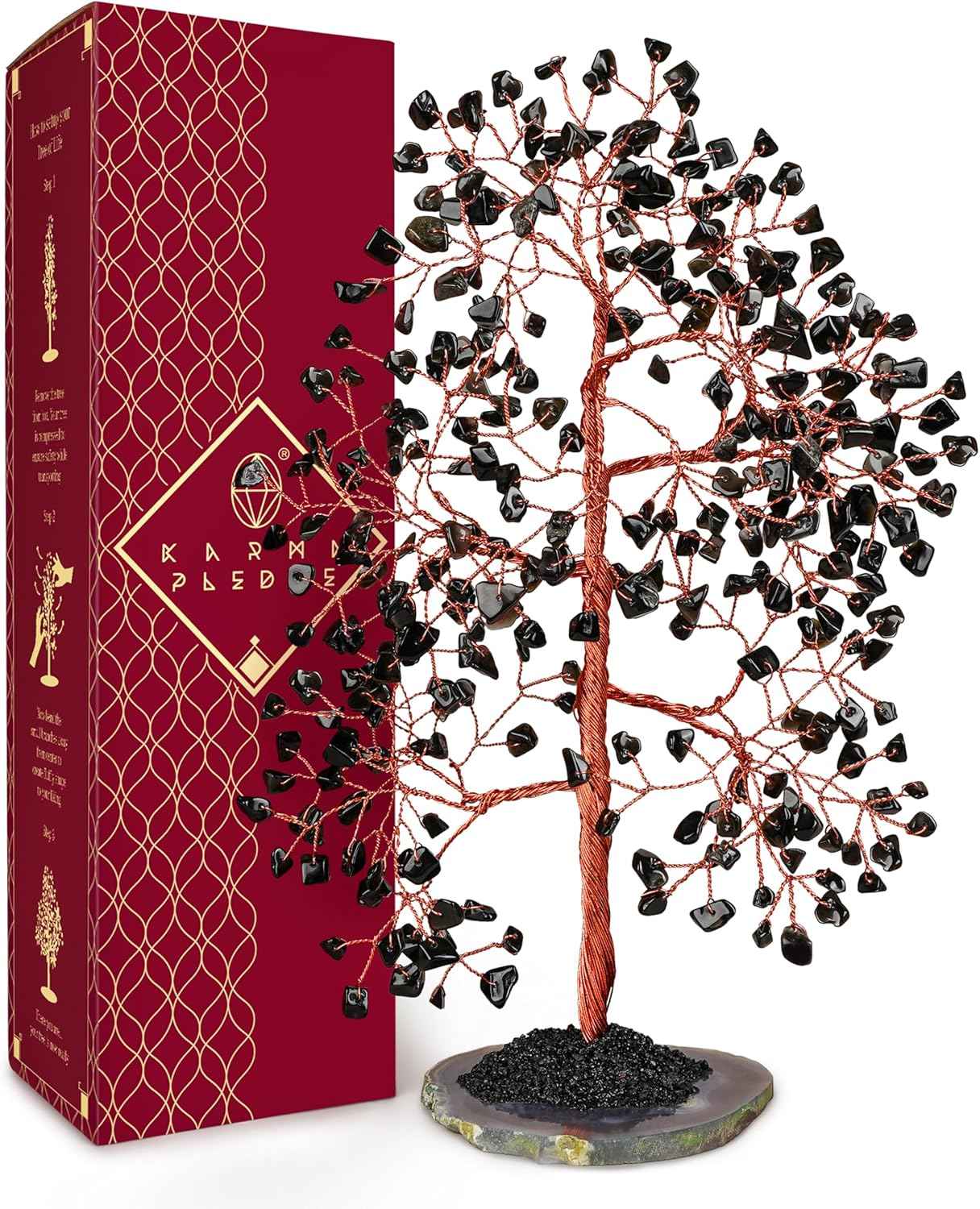 Crystal Tree of Life 7 Chakra Healing Crystals Trees for Home Decor, Office Desk Decor, Boho Decor, Handmade Bonsai Trees for Positive Energy, Money, Good Luck Birthday Gifts for Women, Mom