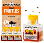 Super Ninja Fruit Fly Traps for Indoors - 4 Pack, Effective Fruit Fly Catcher for Home & Kitchen with Up to 3 Weeks Performance