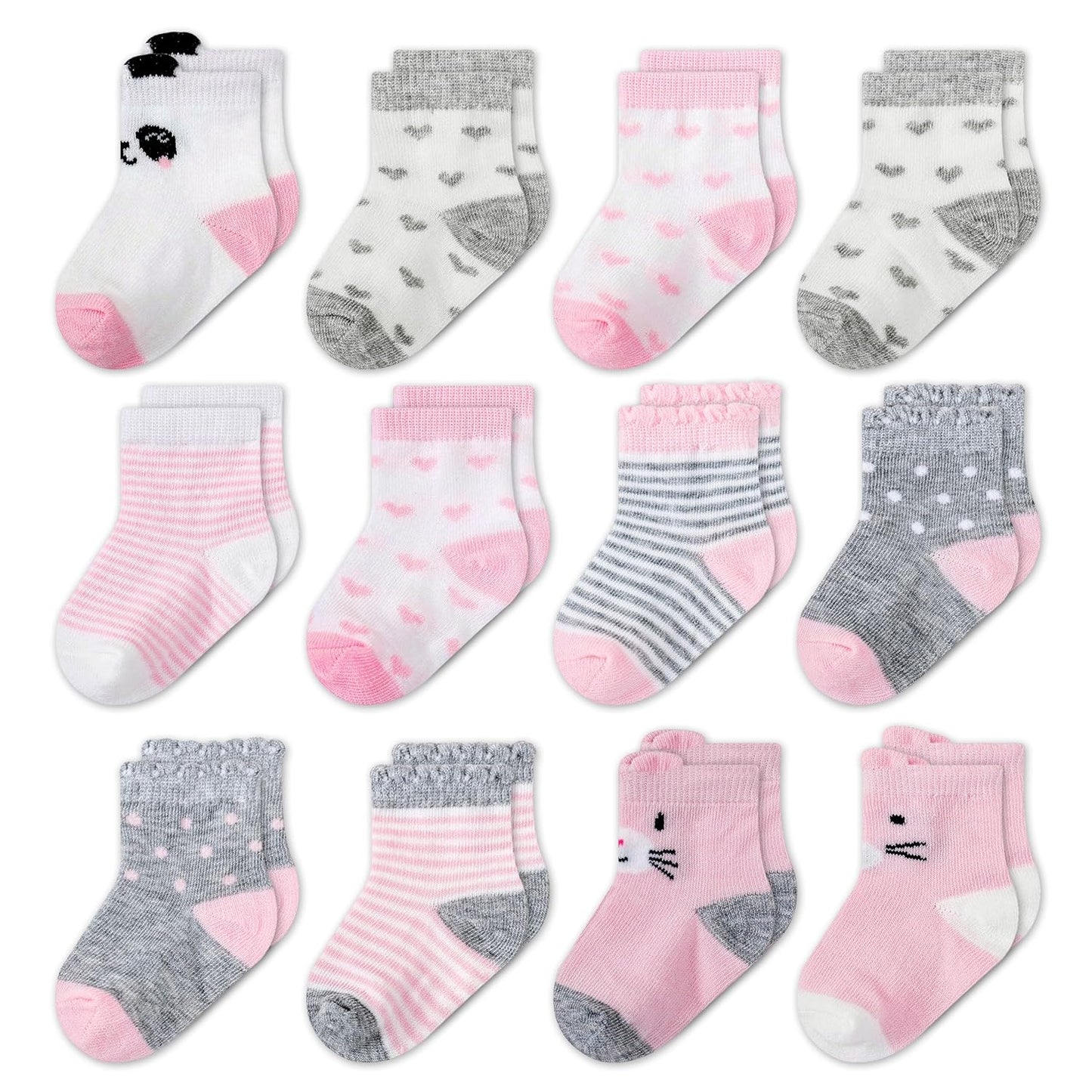 Mother's Choice Organic Cotton Baby Socks Infant 0-6 Months - 12 pairs Soft, Cozy, and Gentle Newborn Socks for Girls & Boys, Perfect Baby Registry for Everyday Wear, and Infant Comfort
