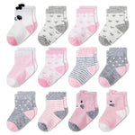 Mother's Choice Organic Cotton Baby Socks 0-6 Months, 12 pairs, Soft, Cozy, and Gentle Socks for Infants Girls and Boys