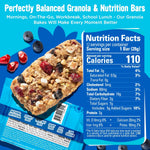 Soft Baked Granola Bars with Blueberry Pomegranate Flavor, 12 Count, Nut and Dairy Free