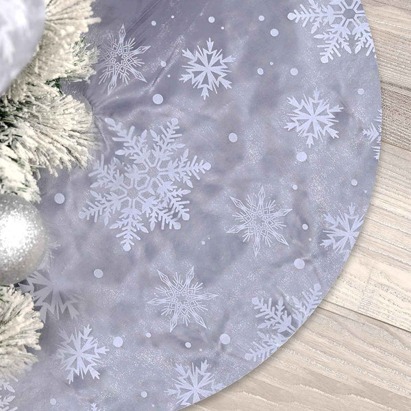 Flash World 48 Inch Large Christmas Tree Skirt Xmas Soft Cover Mat Decor Snowflake Collar Farmhouse Tree Skirt for Holiday Ornaments Party Home Indoor Decorations (Red, 48INCH)