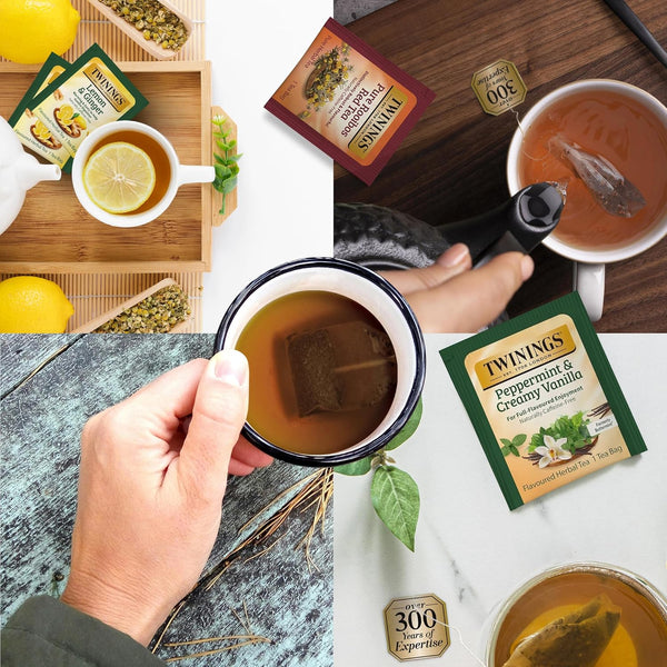 Twinings 48 Tea Bags Herbal Variety Pack, 12 Flavors, Caffeine-Free, Individually Wrapped