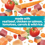 Purina beneful small breed dog food variety pack incrediBites with real beef chicken and salmon 3 oz cans pack of 30