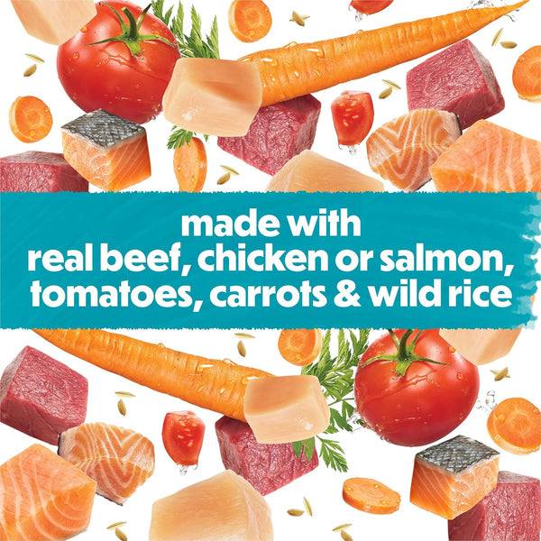 Purina beneful small breed dog food variety pack incrediBites with real beef chicken and salmon 3 oz cans pack of 30