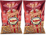 Popcornopolis Zebra Striped Caramel Corn with Confectionery Chocolate 24 Ounce American Grown
