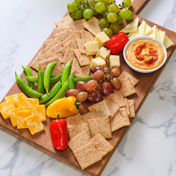 Whole grain wheat crackers in a 20 oz party size box