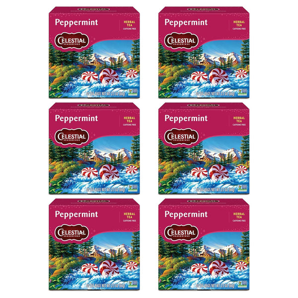 Celestial Seasonings Country Peach Passion Herbal Tea, 20 Tea Bags Box, Pack of 6