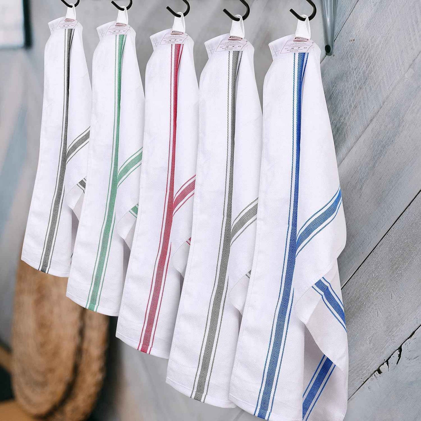 Utopia Towels Blue Dish Towels [12 Pack - 15 x 25 Inches] 100% Ring Spun Cotton Highly Absorbent & Reusable Cleaning Bar, Tea, Kitchen and Dishcloths Set - 200 GSM