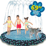 60-inch SplashEZ 3-in-1 kiddie pool and sprinkler for toddlers and babies, BPA-free water play mat for outdoor learning