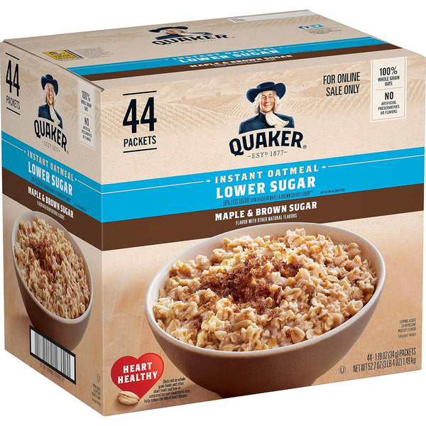 Quaker Instant Oatmeal, 4 Flavor Variety Pack, Individual Packets, 48 Count