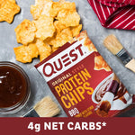 Quest Nutrition BBQ Protein Chips, 19g protein, 4g net carbs, gluten-free, 1.1 oz, pack of 12