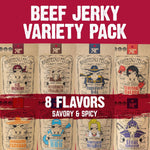 Righteous Felon Beef Jerky Variety Pack, 8 Pack Sampler, Gluten Free, High Protein, Keto, Low Sugar
