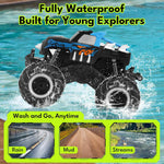 threeking 1:16 scale waterproof monster truck rc car 4wd all terrain pickup toy