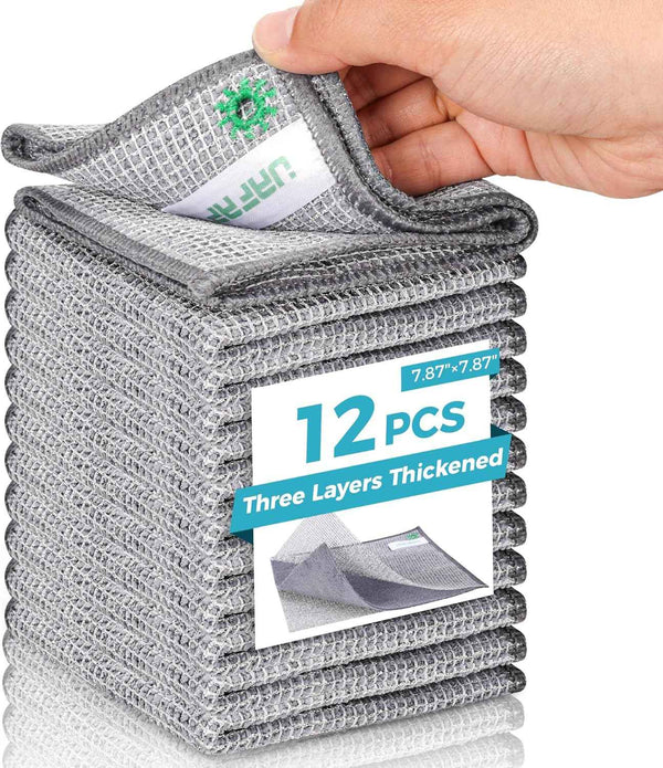 12 PCS Non Scratch Wire Dishcloth, Cleans Fast Without Scratching, Stands Up to Stuck-on Grime, Multi-Surface Safe, Wire Dishwashing Rag Cleaning Power for Everyday Jobs 7.87“ x 7.87”