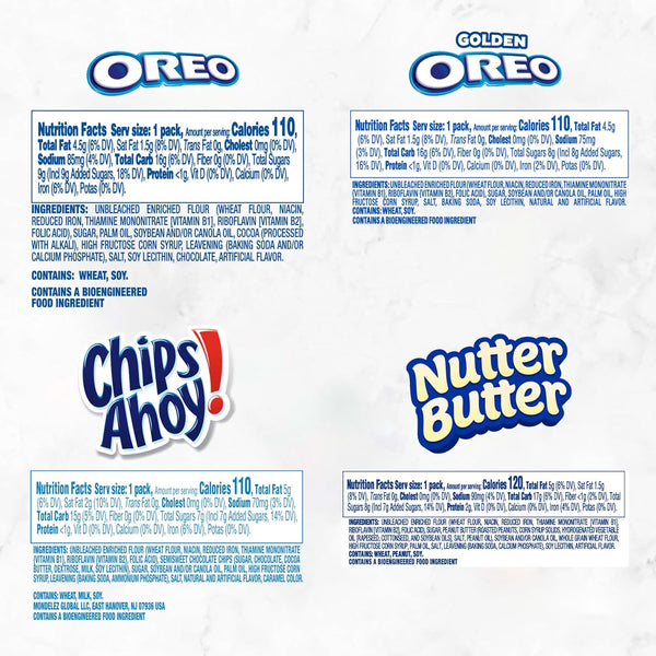 Bulk Cookie Variety Pack with OREO, CHIPS AHOY!, and Nutter Butter Snacks