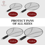 BergKoch Splatter Screen for Frying Pan - 13 Inch Stainless Steel Grease Splatter Guard - Cover Oil Splash when Sizzling Bacon, Cooking Fried Chicken or Popcorn