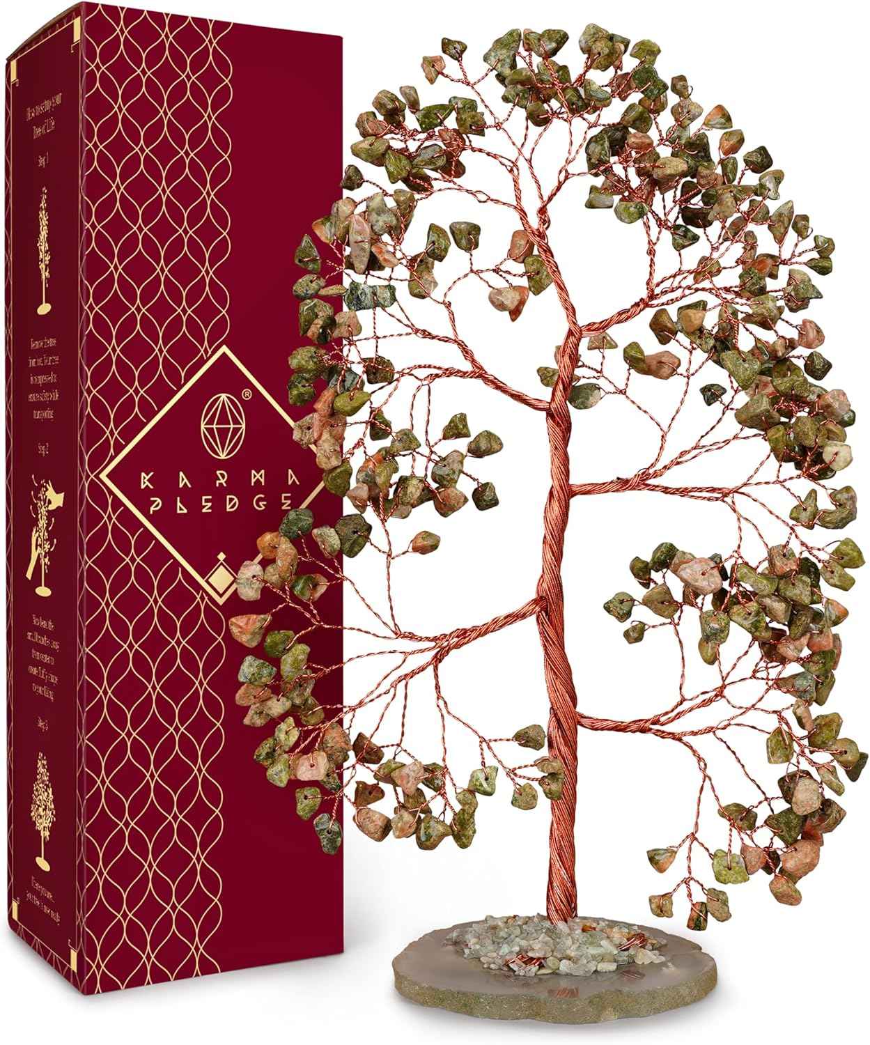 Crystal Tree of Life 7 Chakra Healing Crystals Trees for Home Decor, Office Desk Decor, Boho Decor, Handmade Bonsai Trees for Positive Energy, Money, Good Luck Birthday Gifts for Women, Mom