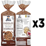 Quaker Large Rice Cakes, Chocolate, 7.23 oz Bags, 3 Pack, Gluten Free, Whole Grain