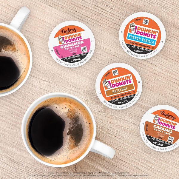 Dunkin' French Vanilla Artificially Flavored Coffee K-Cup Pods, 10 Count Boxes, Pack of 6