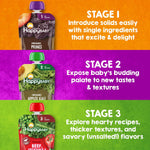 Happy Baby Organics Stage 2 Baby Food Pouches, 10 Count, 4 Ounces Each, Gluten Free, Vegan