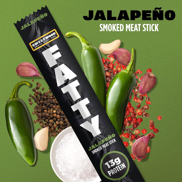 Grass Fed Beef and Pork Meat Sticks, 13g Protein Per Stick, Jalapeno, 2 oz. (Pack of 5)