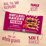 Nature's Bakery Whole Wheat Fig Bars, Raspberry, Vegan, Non-GMO, 12 count box with 2 snack bars each