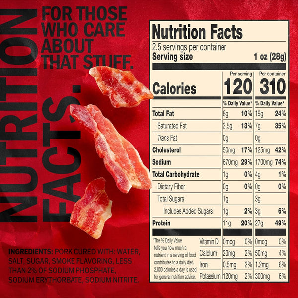 Jack Link's Hickory Smoked Bacon Jerky 2.5 oz Bag