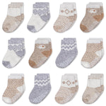 Mother's Choice Organic Cotton Baby Socks 0-6 Months, 12 pairs, Soft, Cozy, and Gentle Socks for Infants Girls and Boys