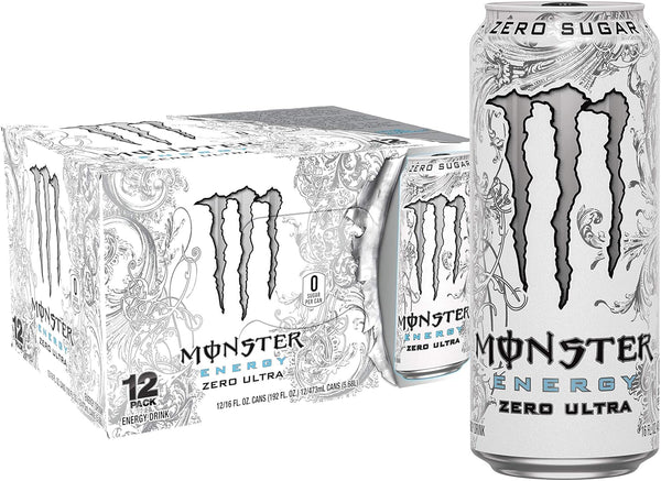 Monster Energy Zero Ultra, Sugar Free Energy Drink, 16 Ounce | Pack of 15