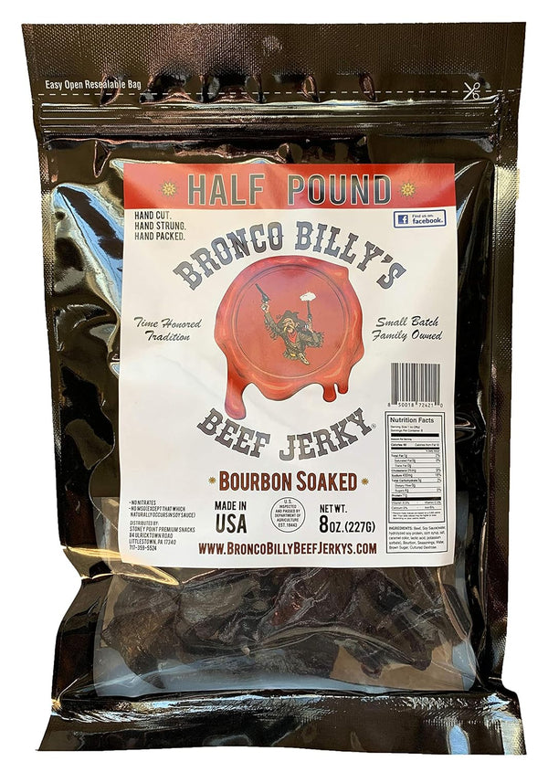 Bronco Billy's Beef Jerky Hickory Smoked Old Country One Pound Resealable Bag