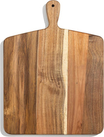 Acacia wood cutting board and serving board with handle for kitchen and dining
